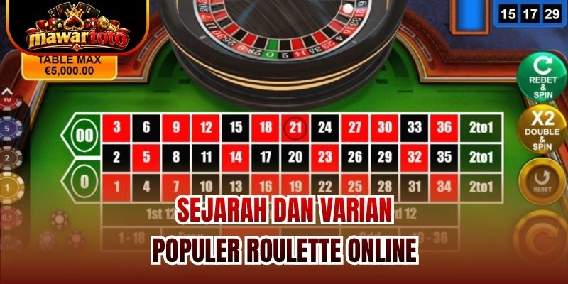 Sejarah dan varian populer Roulette online